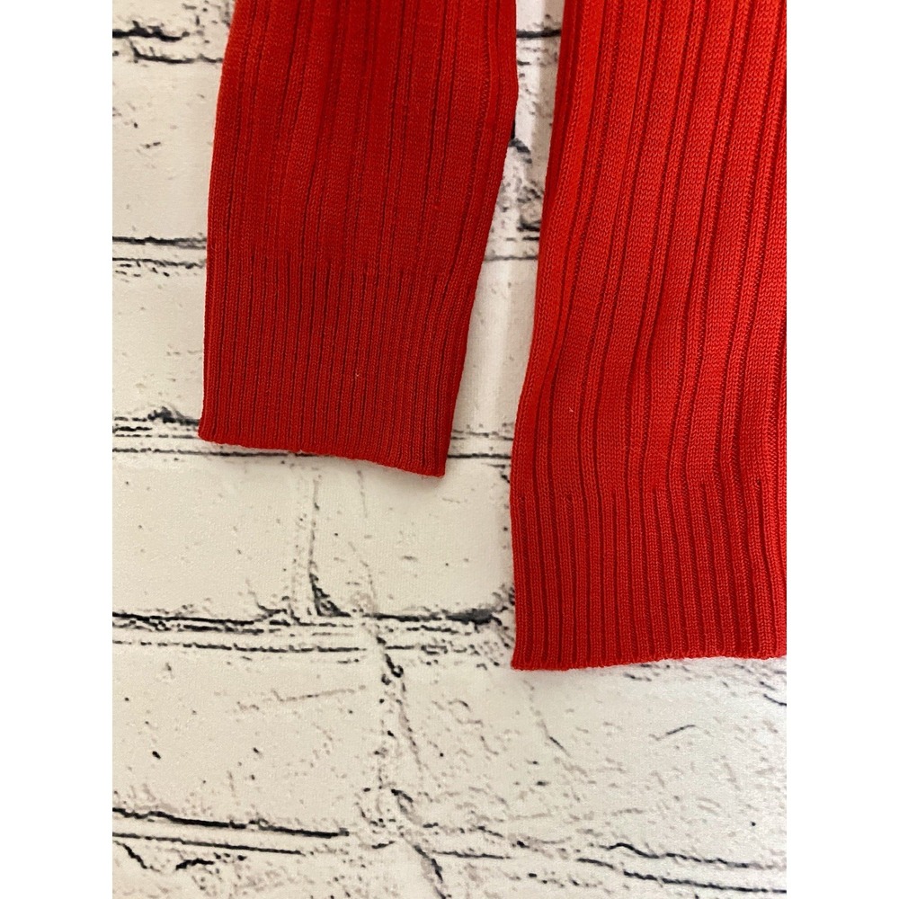 Vintage NWT Atkins Women's Red M Ribbed Zippered Turtleneck Retro Disco 70s - Picture 4 of 9